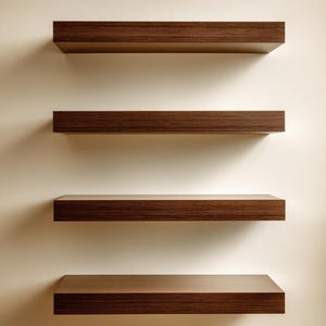 Prateleira flutuante de madeira – solução minimalista de decoração e armazenamento de parede em madeira maciça