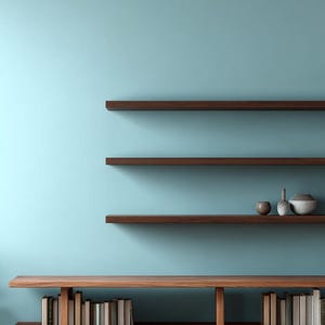 Prateleira flutuante de madeira feita à mão – Armazenamento de parede moderno, prateleira de exposição de decoração rústica para casa
