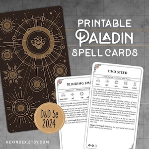 D&D 5e 2024 (5.5) Paladin Spell Cards (Printable)