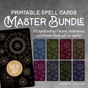 Master Spell Card Bundle - D&D 5e 2024 (5.5)  (Printable)