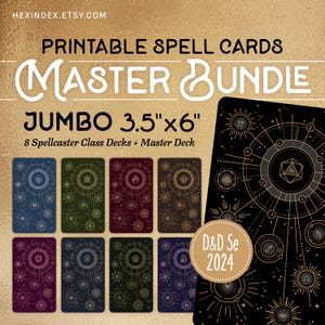 Jumbo Spell Cards – Master Bundle for D&D 5e 2024 (5.5) (Printable)