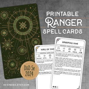 D&D 5e 2024 (5.5) Ranger Spell Cards (Printable)