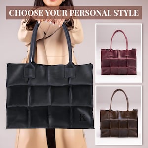 Handgefertigte Leder Patchwork, Elegante Schwarze Einkaufstasche Für Frauen, Große Schulter Handtasche, Schickes Mode-Accessoire, Tolles Geschenk Für Alle Gelegenheiten