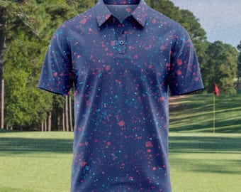 Farbspritzer - Eine weitere Runde Golf Co. Slim Fit Golf Poloshirt für Herren