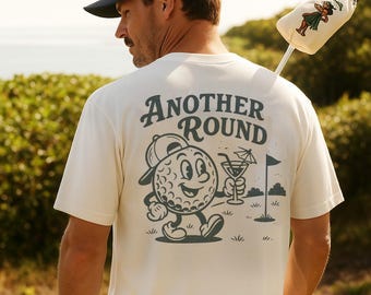 Another Round // Comfort Colors, Golf Shirt, Golf Lover Shirt, Sports Shirt Men, Gifts For Dad