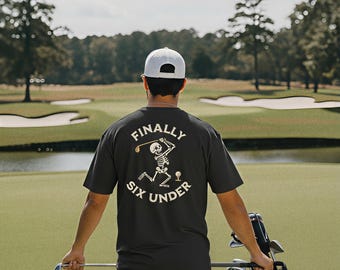 Endlich Sechs Unter // Comfort Colors, Golf Shirt, Golf Lover Shirt, Sport Shirt Männer, Geschenke für Papa