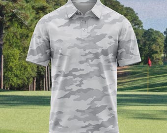 Stealth Camo Golf Polo - Herren Slim Fit, leichtes und atmungsaktives Performance Shirt