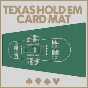 Texas Hold ‘Em Poker Table Green Top Mat – Learn & Play in Style