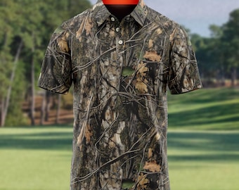 Hunter Camo Golf Poloshirt - schmal geschnittene, leichte und atmungsaktive Performance-Hemd