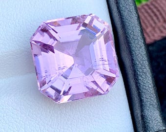Natural Kunzite Loose Gemstone, Asscher cut Faceted Kunzite Gemstone, Light Pink Kunzite Stone For Jewellery Making,18.80CT