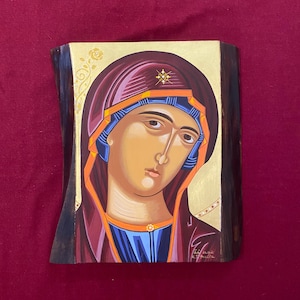 Panagia, Icono Bizantino: Virgen María, hecho a mano.