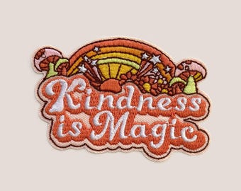 Kindness Is Magic Iron-On Patch, Motivational Embroidered Badge, Positive Message Applique, DIY Decoration