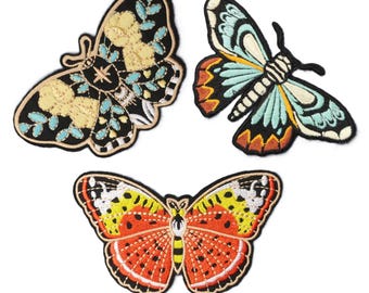 Aufnäher, Aufbügler Schmetterling & Motte für Jacken, Kleidung, Jacken, Taschen