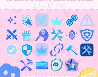 40 Blue Utility Emotes Pack for Twitch, YouTube, Discord, Kick | Kawaii & Aesthetic Twitch Emotes | Blue PNG Pack
