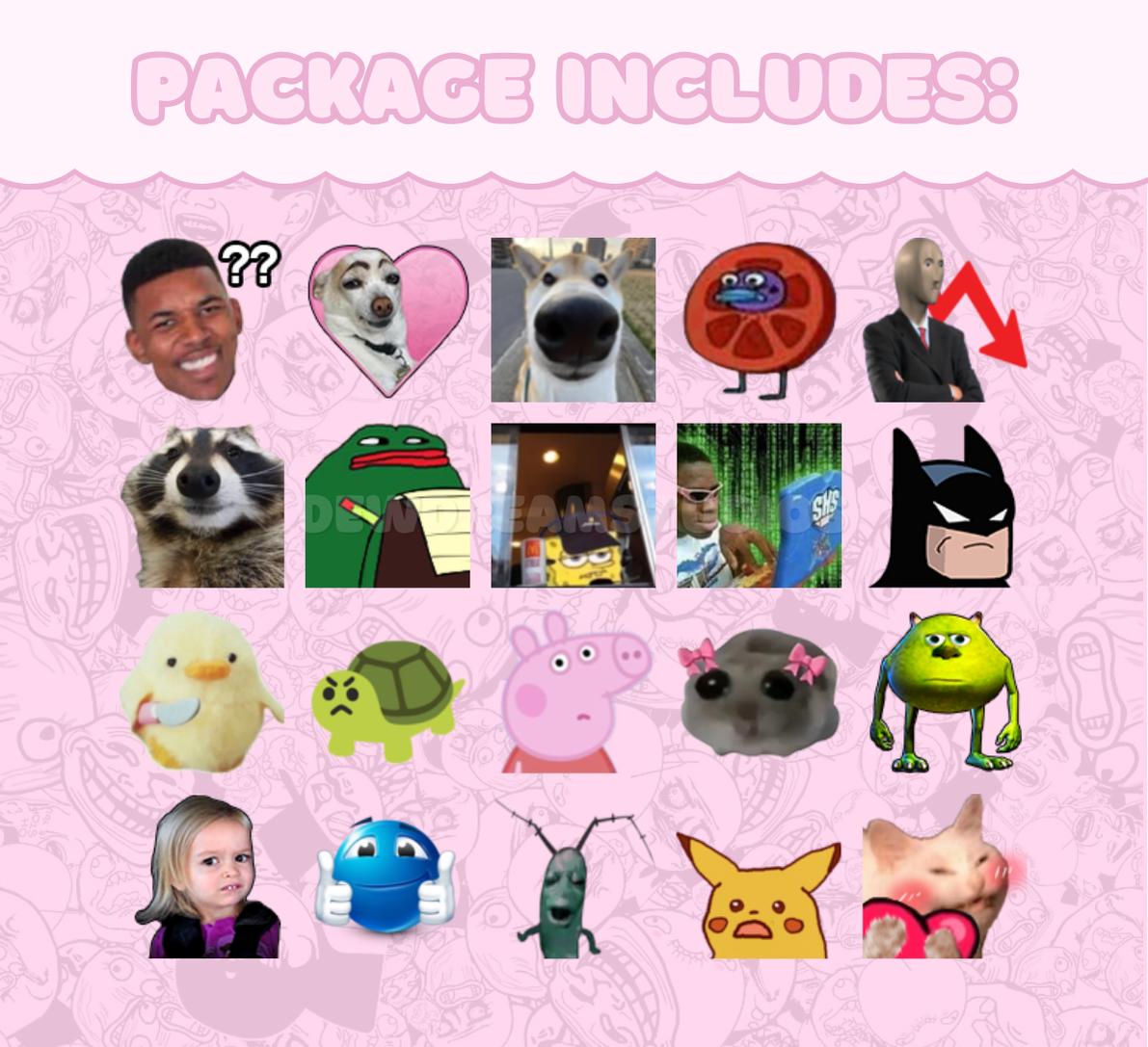 1000 Animated Static Meme Emotes Pack for Twitch, Youtube, Discord ...
