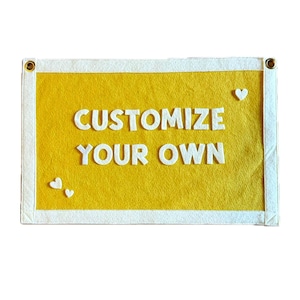 Striscione in feltro personalizzato – Bandiera da parete personalizzata – Decorazione fatta a mano con il tuo messaggio
