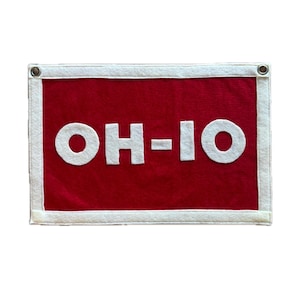 Ohio Felt Banner – Handmade State Pride Decor for Home, Office, or Game Day