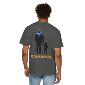Father and Son T-Shirt _ Walking Together Silhouette, Symbol of Love, Bond & Protection, Meaningful Gift for Dad