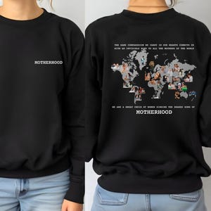 Mutterschaft Verbindung Sweatshirt, Weltkarte Mütter und Babys Design, Global Mom Einheit Pullover, Elternschaft Top, Familie Verbund Pullover, Unisex