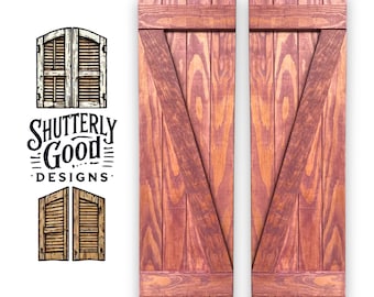 Custom Solid Wood Shutters | Southern Yellow Pine | Z STYLE - Board & Batten, Farmhouse Style | Interior or Exterior | ShutterlyGoodDesigns