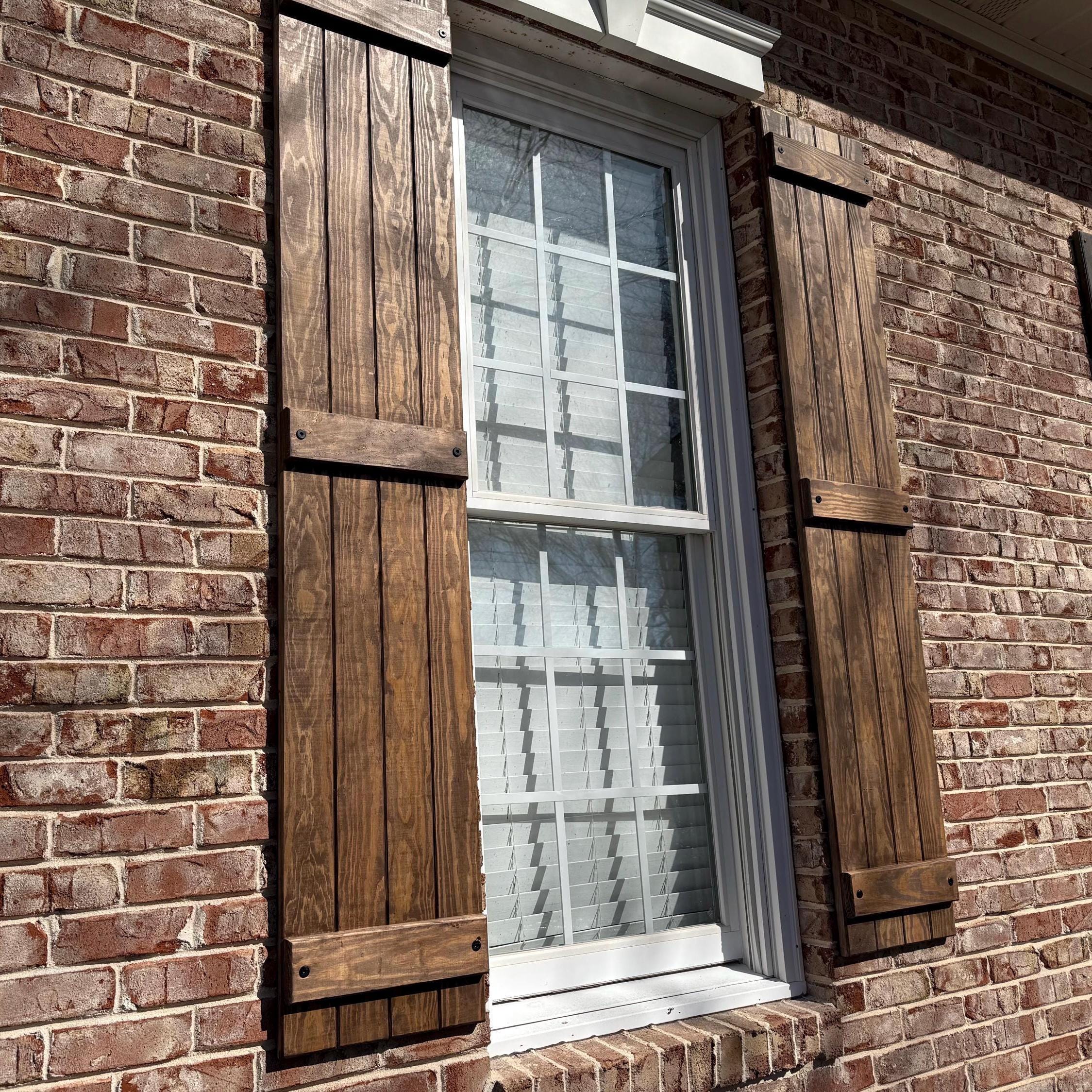 Custom Solid Wood Shutters | Southern Yellow Pine | Board & Batten, Farmhouse Style | Interior or Exterior | ShutterlyGoodDesigns