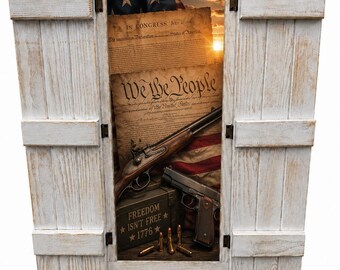 We The People - Handcrafted Window Frame Wall Decor, Farmhouse Accent