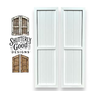 Framed Style PVC Shutters | Rustic Farmhouse Window Shutters | Strong & Lightweight | Built to Last | Shutterly Good Designs