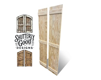 Custom Solid Wood Shutters | Southern Yellow Pine | Board & Batten, Farmhouse Style | Interior or Exterior | ShutterlyGoodDesigns