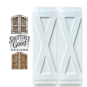 X Style PVC Shutters | Rustic Barnhouse Window Shutters | Strong & Lightweight | Built to Last | ShutterlyGood Designs