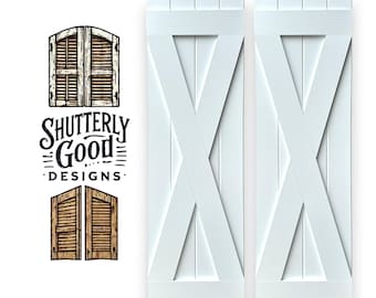 X Style PVC Shutters | Rustic Barnhouse Window Shutters | Strong & Lightweight | Built to Last | ShutterlyGood Designs