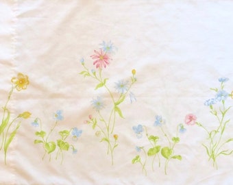 VTG Pillowcase With Wildflowers, Made In The USA