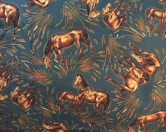 Fabric - Horses - 44" wide x 4 1/2" yards long - Designed by Beth Ann Bruske for David Textiles