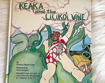 80s illustrated books VTG 80’s Keaka And The Lilikoi Vine, Hawaiian Version Of Jack And The Beanstalk, HC