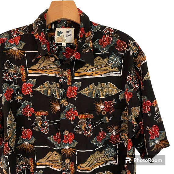 VTG 100% Rayon Hawaiian Shirt - M. E. Sport - Mad… - image 1