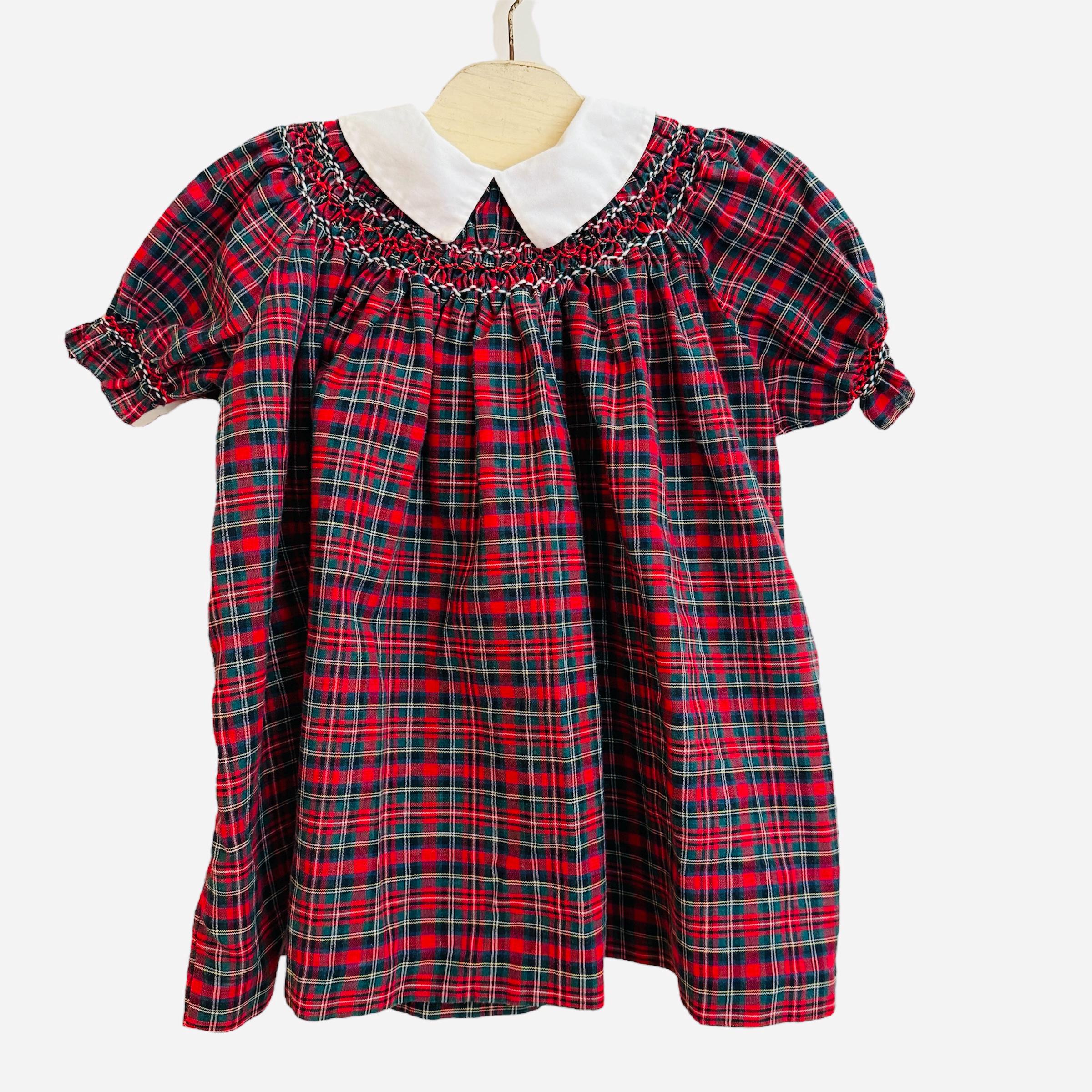 Plaid Smocked Christmas Dress Girl - Etsy Plaid Smocked Christmas Dress Girl - Etsy