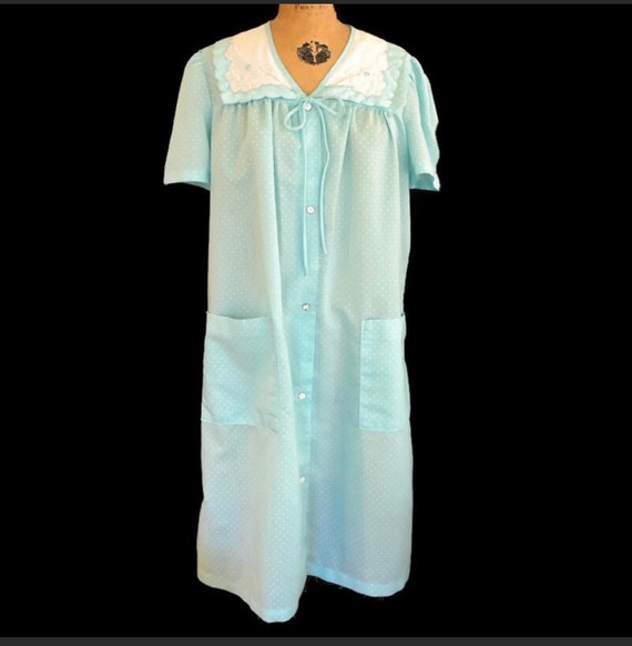 VTG Polka Dot Short Robe / Made In USA/ Size L - image 2