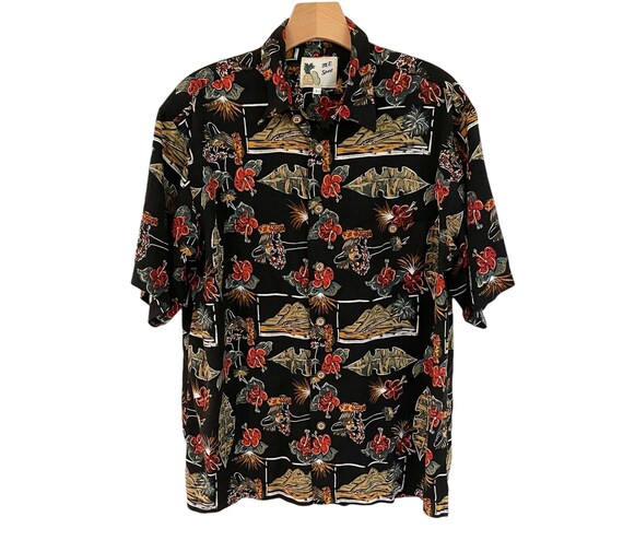 VTG 100% Rayon Hawaiian Shirt - M. E. Sport - Mad… - image 2