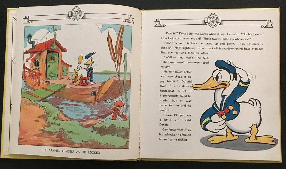 Vtg 1936 Donald Duck Book Illustrations From Walt Disney | Etsy