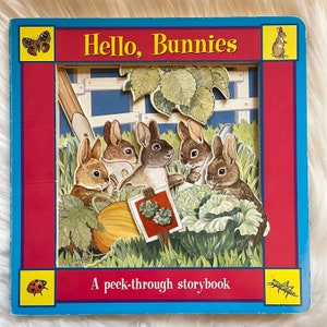 1993 Hola Conejitos - Un vistazo a un libro de cuentos - Libro de cartón infantil