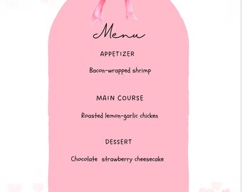 Valentines Day Menu