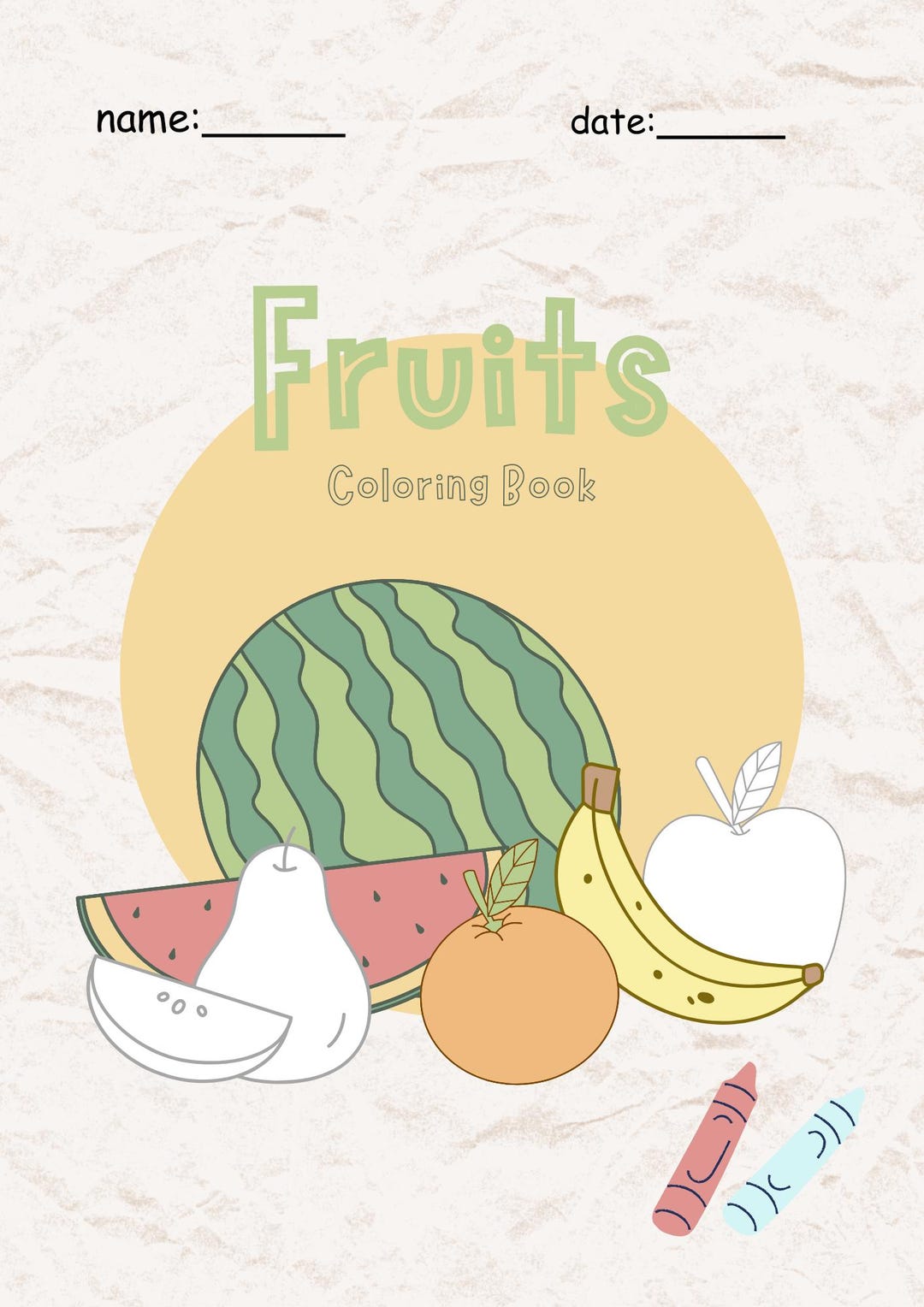 Fruits Coloring Book for Kids - Etsy