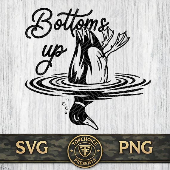 Bottoms Up Duck SVG | Preppy Summer Mallard PNG | Cute Lake Girl Cut File | Water Bird Silhouette | Funny Summer Duck Clipart