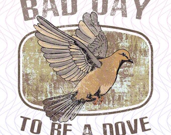 Funny Hunting Season PNG: Retro Camo Dove Bird (Digital Download)