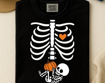 Skeleton Halloween Pregnancy Announcement PNG, Funny Halloween Pregnancy PNG, baby skeleton Pregnant Halloween Digital download