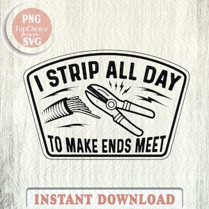 Me desaislo todo el día para llegar a fin de mes SVG PNG / Cita divertida de electricista pelando cables / Diseño de camiseta de trabajador eléctrico / Archivo de corte Cricut