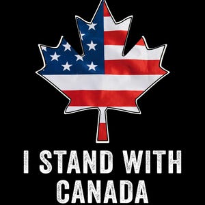 Bandera canadiense y estadounidense, hoja de arce PNG