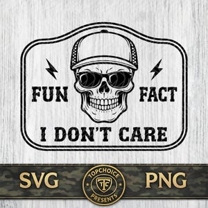Curiosità divertente: non mi interessa SVG, teschio IDC divertente PNG, design umoristico sarcastico per adulti, file per patch da cappello per Cricut e incisione laser
