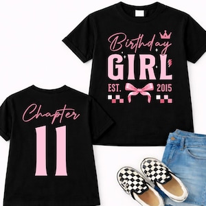 Birthday Girl Chapter 11 Est. 2015 PNG, Girls Birthday Party PNG, Coquette Bow 11th Birthday PNG, Eleven Year Old Birthday Gift