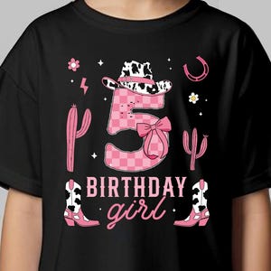 Cowgirl 5th Birthday PNG: Western Party, Coquette Bow (Est. 2020)