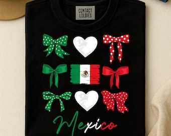 Mexico Flag Bows Pride Women Girls PNG, Proud Mexican Girls Great Hispanic Heritage (Digital Download)